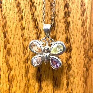 Multi Color Butterfly Necklace